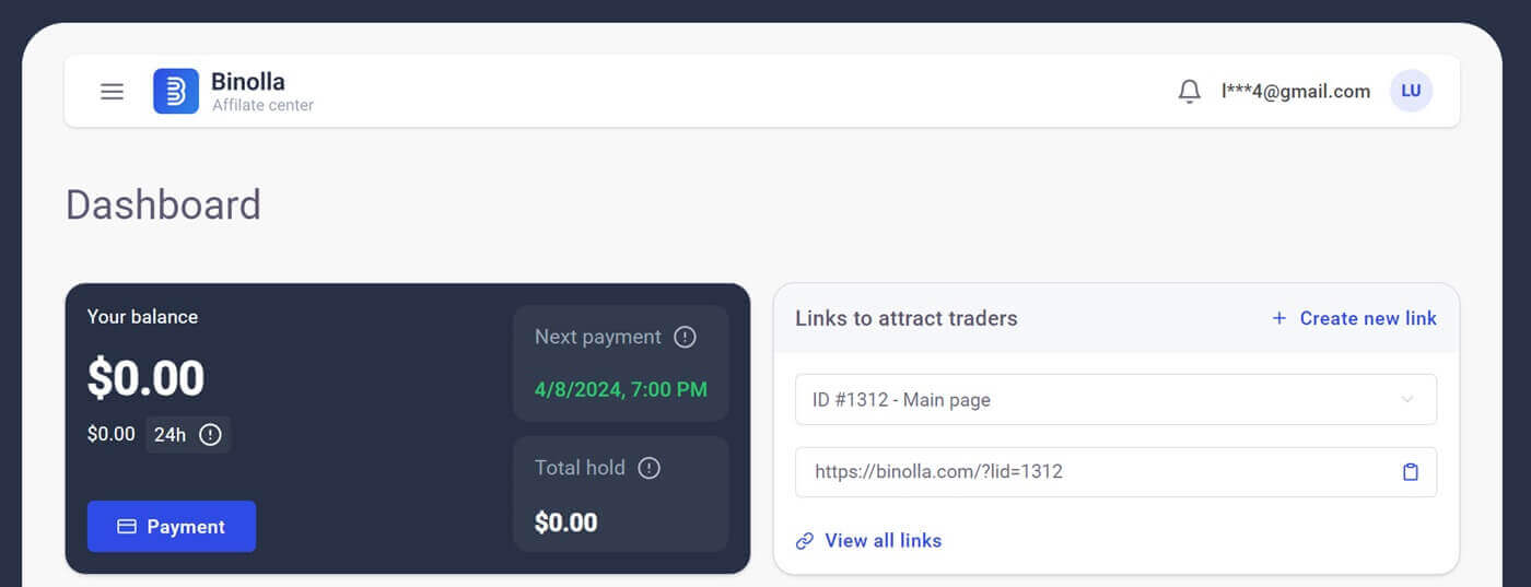 Mokhoa oa ho kenela Lenaneo la Affiliate le ho ba Molekane ho Binolla